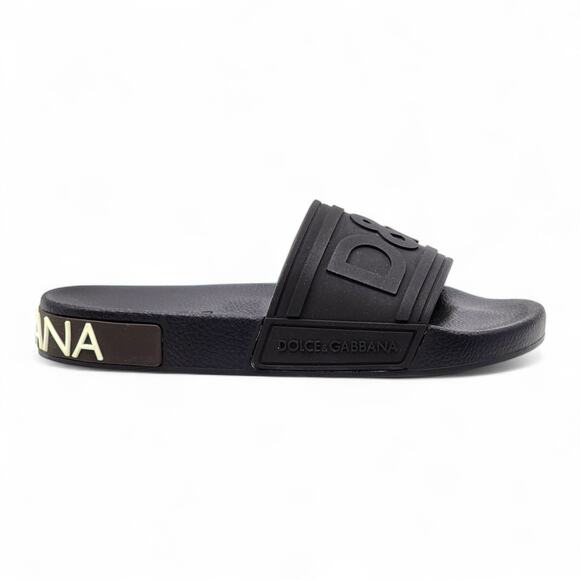 Dolce & Gabbana Logo Saint Barth Rubber Pool Slides Black EU 39 US 9 - NWB $320 - Picture 3 of 7